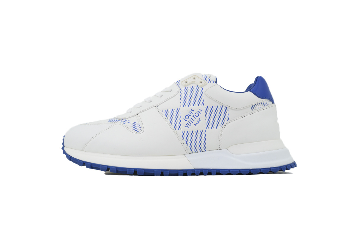 Louis Vuitton Runner White Blue Grid Pattern