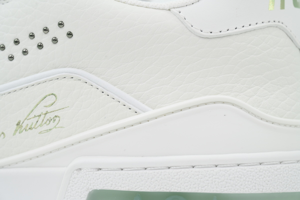 Louis Vuitton Trainer White Green Rivets