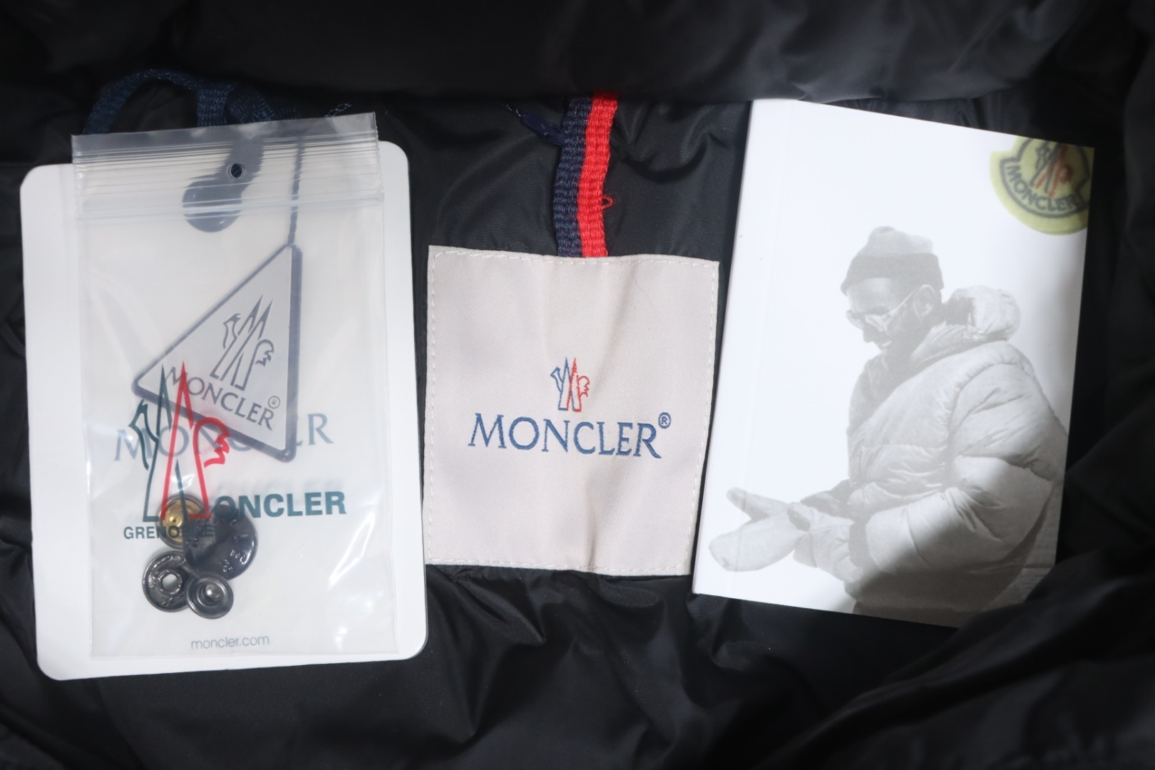 Moncler Hooded Button Down Jacket Black
