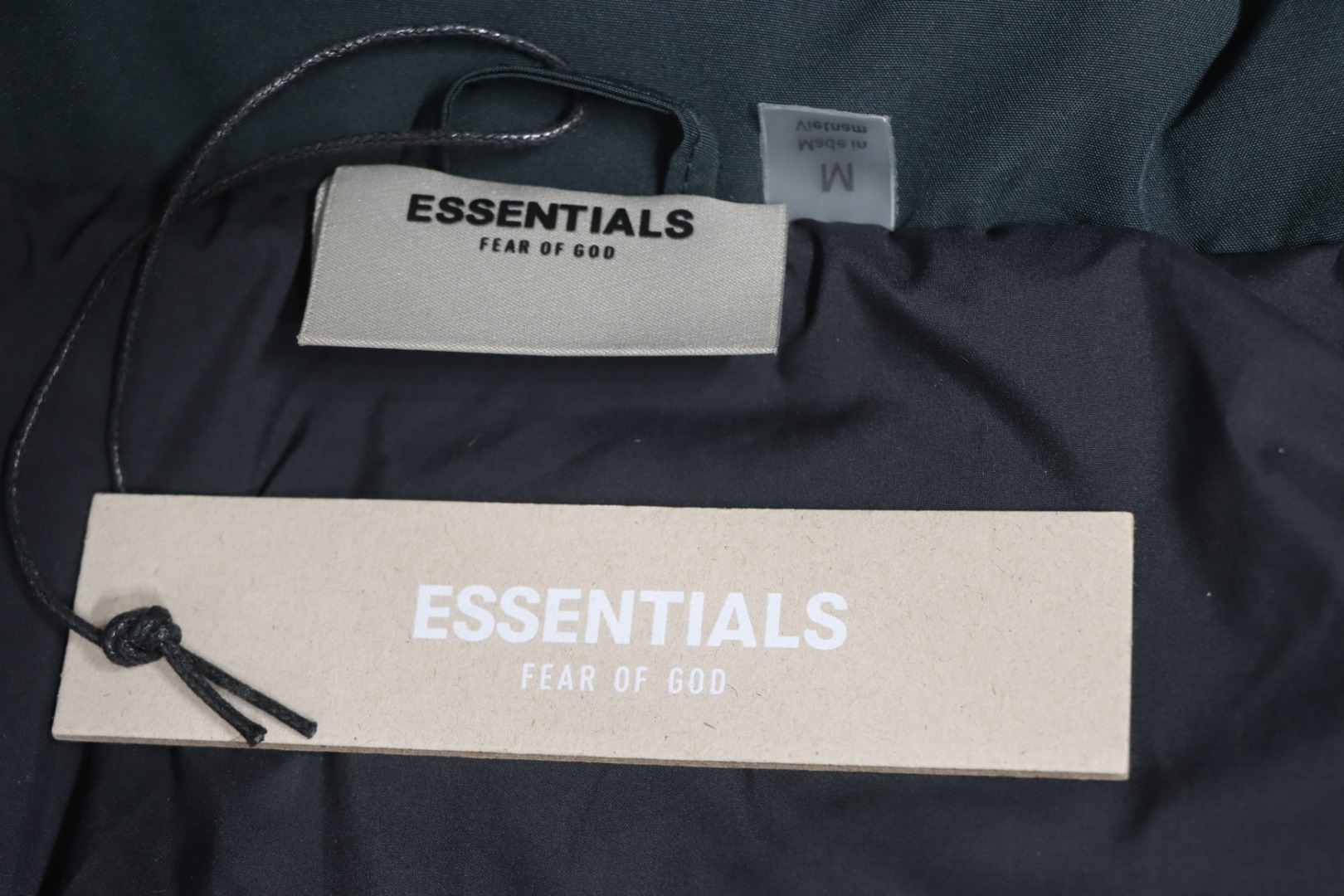 Fear of God Essentials High Street Style Synthetic Insulated Jacket Dark Cyan Black