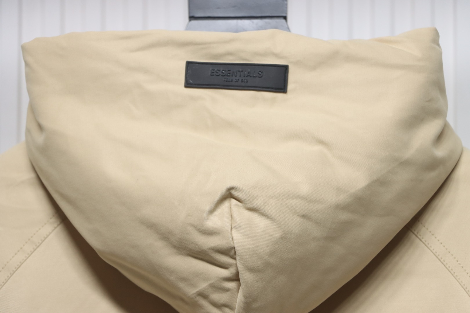 Fear of God Essentials Letter Print Hooded Synthetic Insulated Jacket Cream Yellow