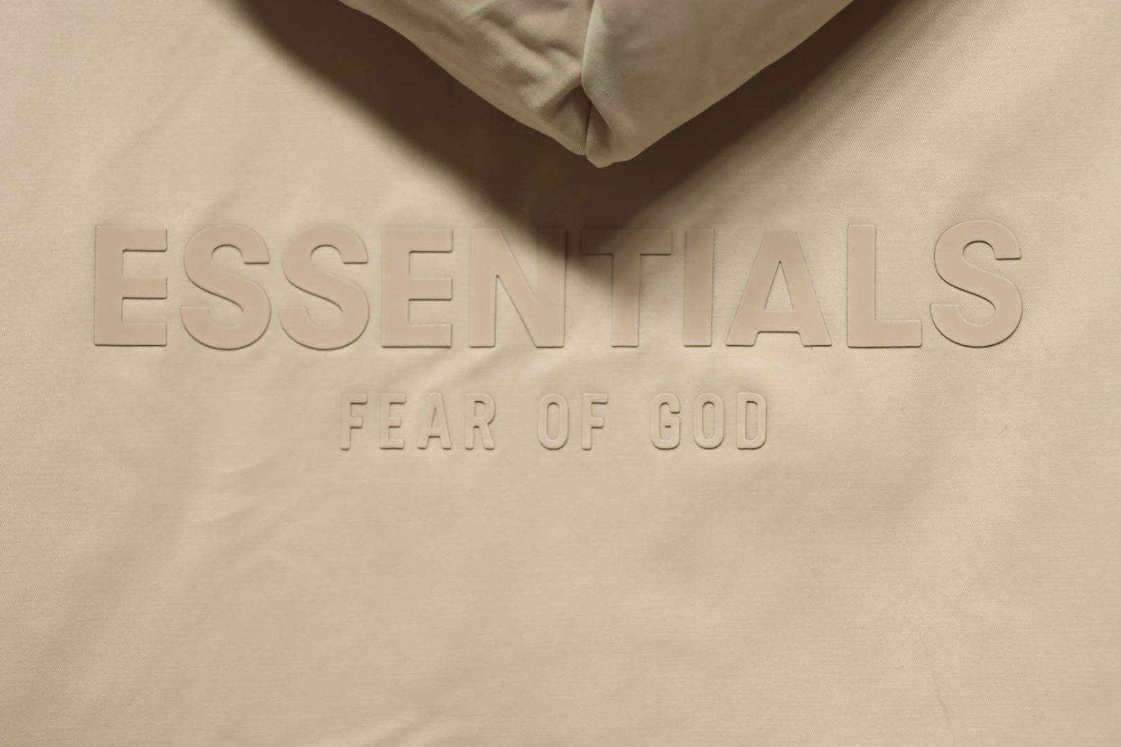 Fear of God Essentials Letter Print Hooded Synthetic Insulated Jacket Cream Yellow