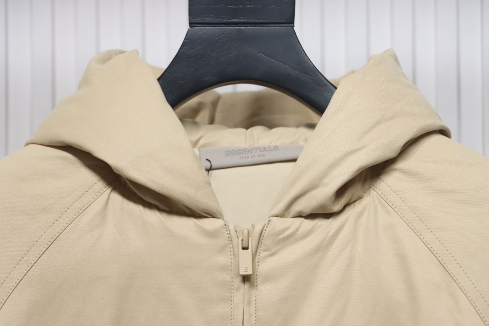 Fear of God Essentials Letter Print Hooded Synthetic Insulated Jacket Cream Yellow