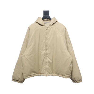 Fear of God Essentials Letter Print Hooded Synthetic Insulated Jacket Cream Yellow 01