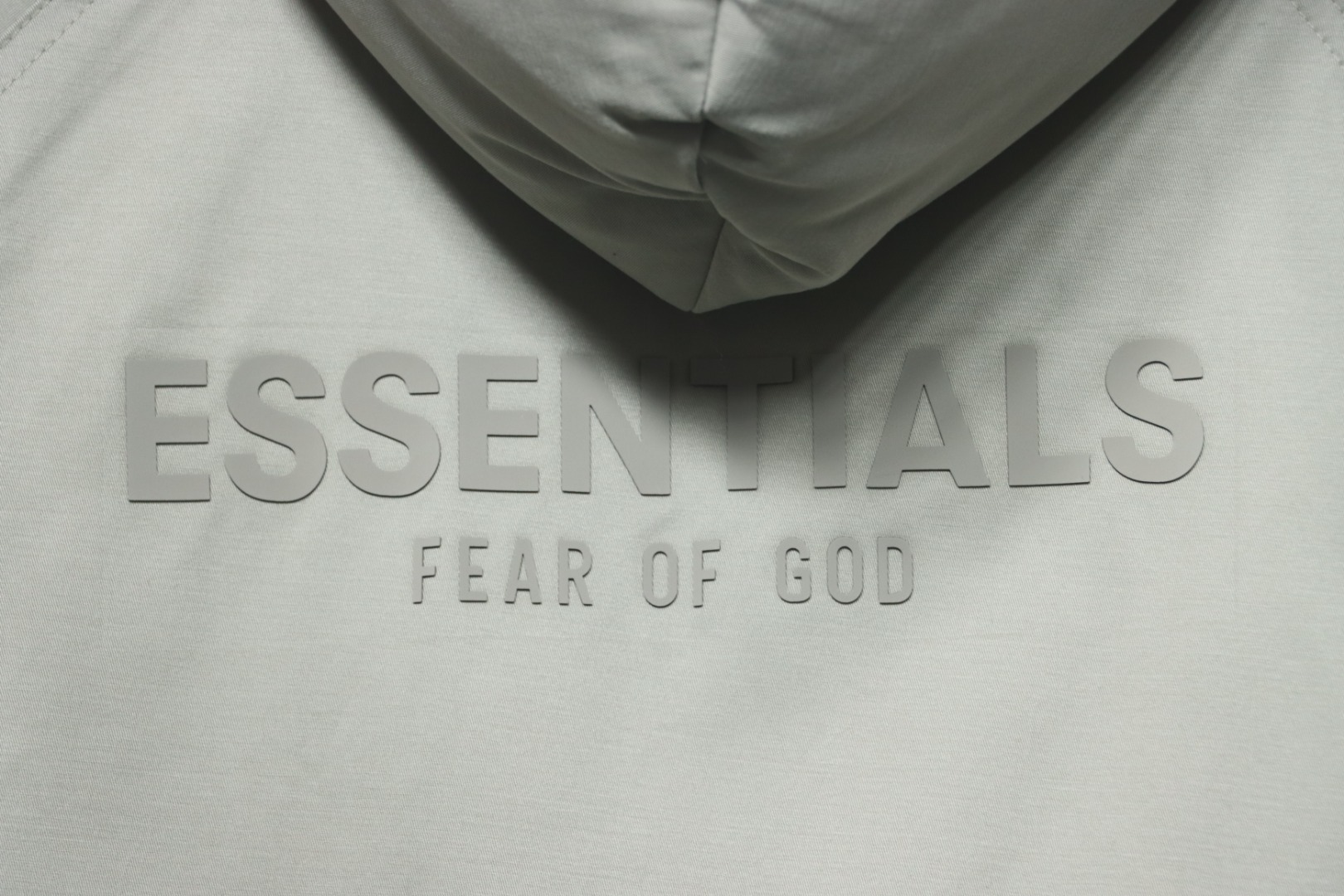 Fear of God Essentials Letter Print Hooded Synthetic Insulated Jacket Light Green