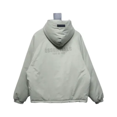 Fear of God Essentials Letter Print Hooded Synthetic Insulated Jacket Light Green 02