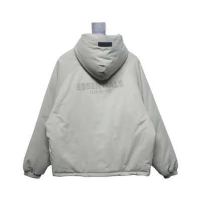 Fear of God Essentials Letter Print Hooded Synthetic Insulated Jacket Light Green 02