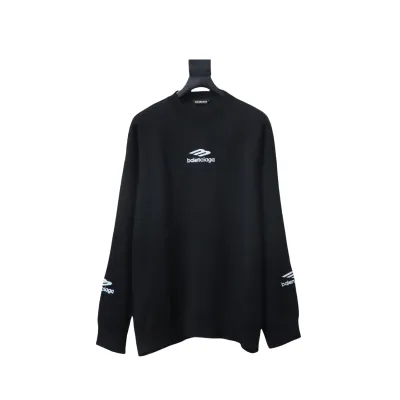 Balenciaga Embroidered Knitted Sweater Black 01