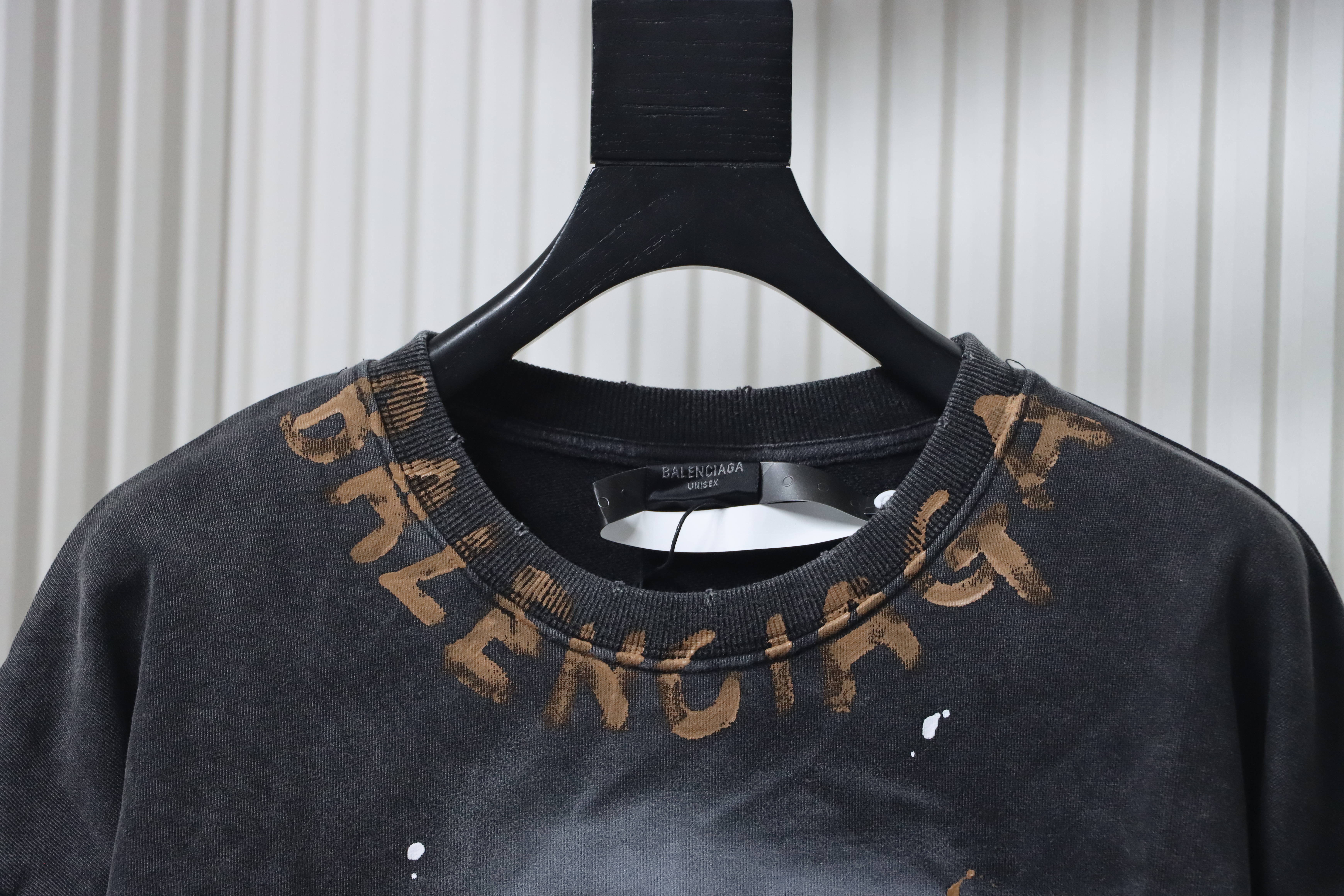 Balenciaga Hand-painted Lettering Sweatshirt Black