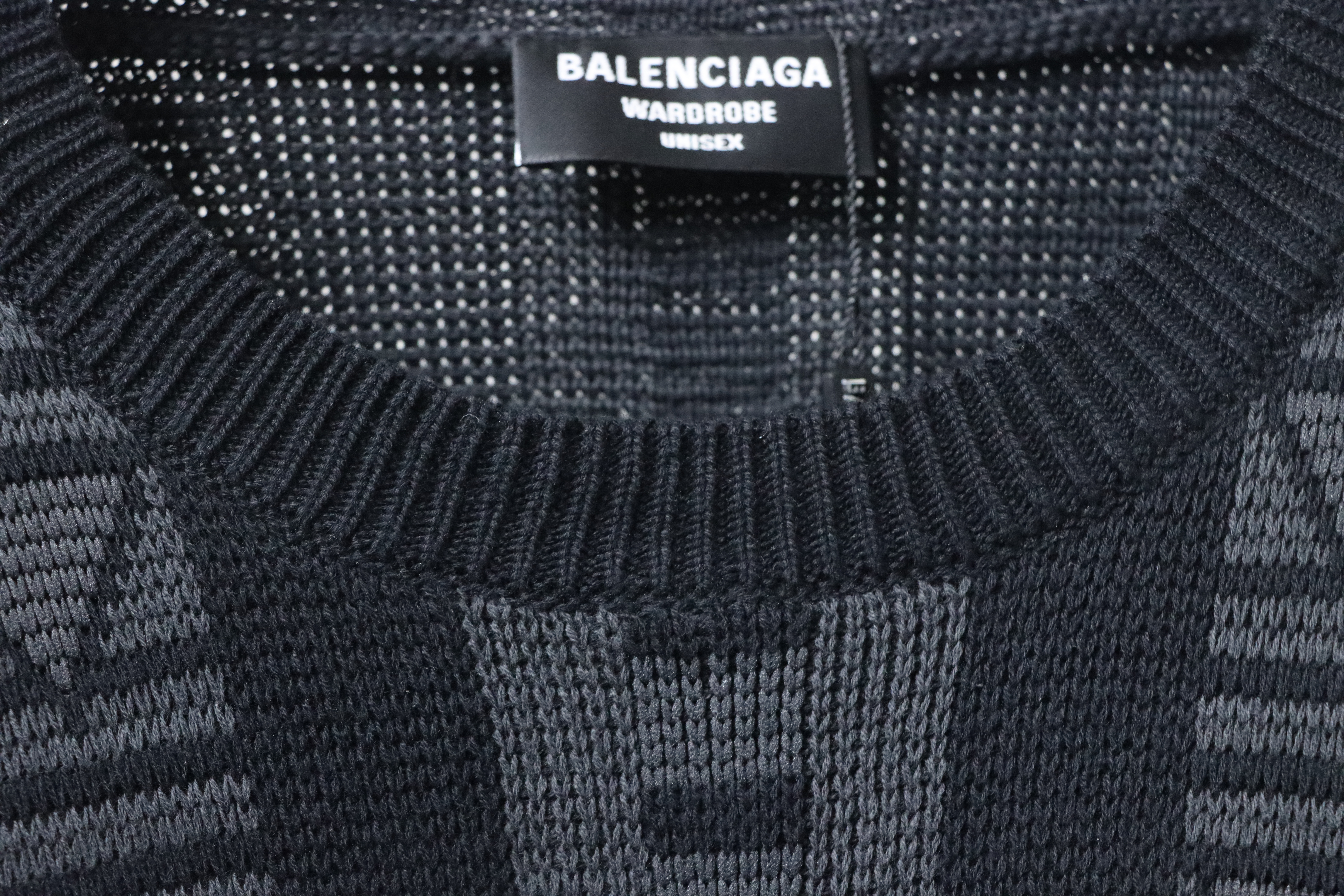 Balenciaga Logo Graphic Print Crew Neck Knitted Sweater