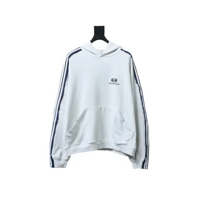 Balenciaga Splicing Ribbon Hoodies White 01