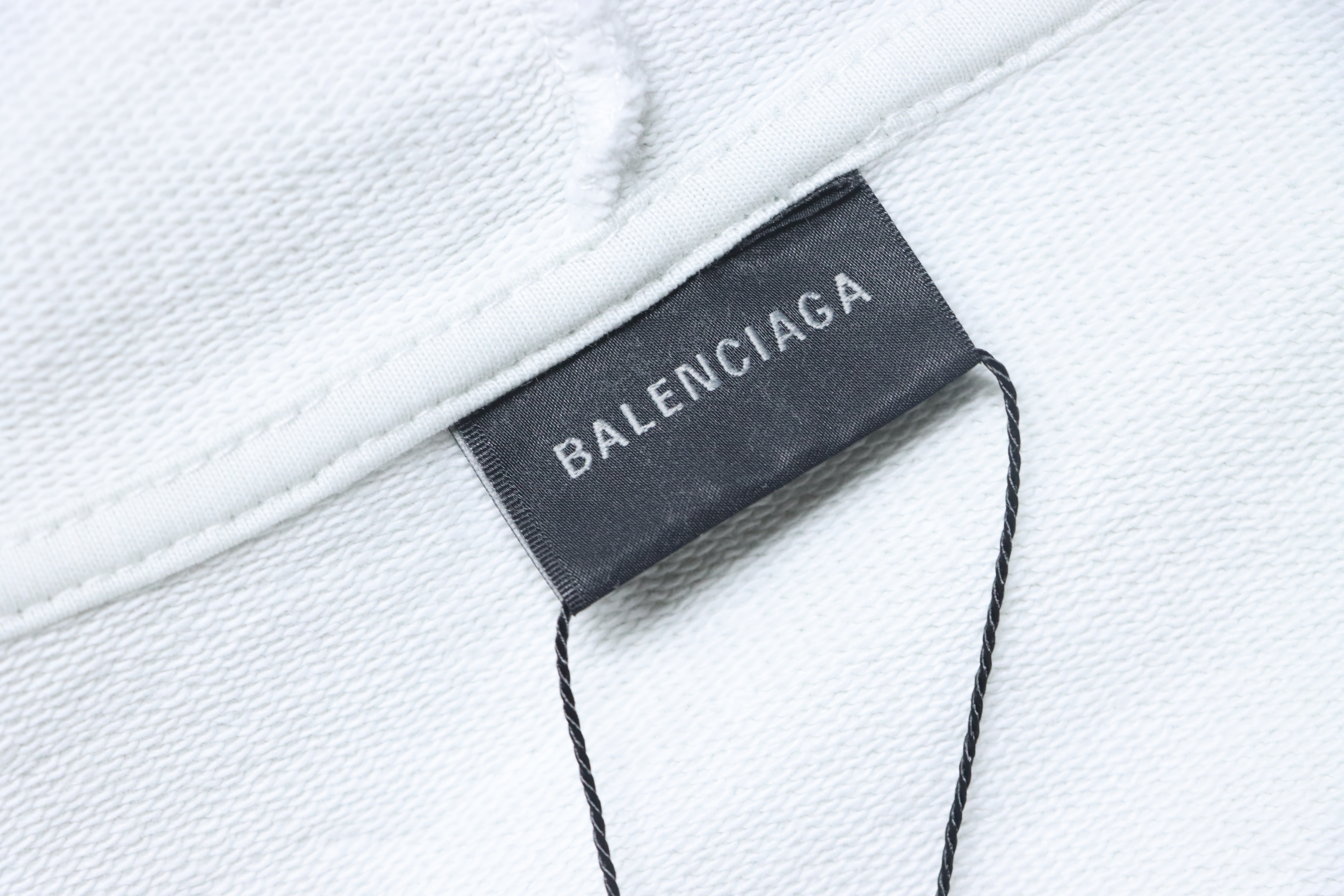 Balenciaga Splicing Ribbon Hoodies White