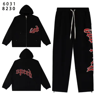 Godspeed OG Logo Black Sweatsuit G6031-8230 Red Letter Print 02