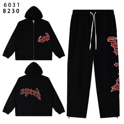 Godspeed OG Logo Black Sweatsuit G6031-8230 Red Letter Print 02