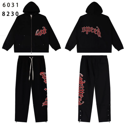 Godspeed OG Logo Black Sweatsuit G6031-8230 Red Letter Print 01