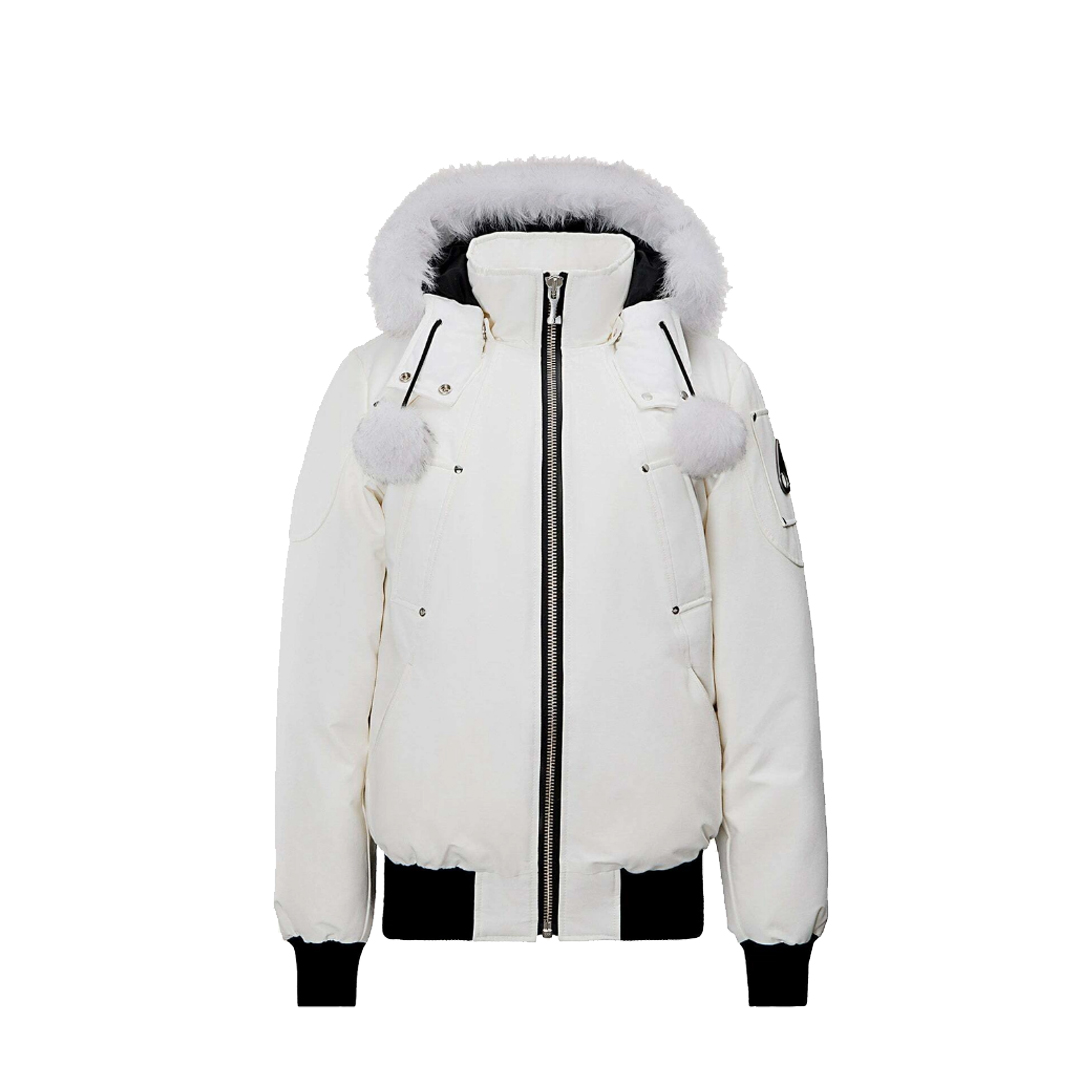 Moose Knuckles Debbie Shearling Bomber Jacket White