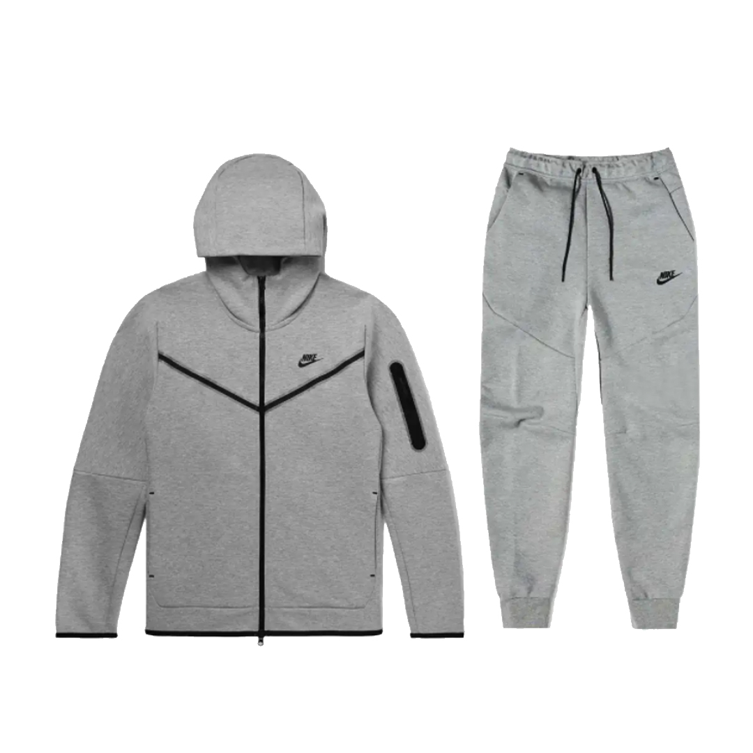 Nike Sportswear Tech Fleece Full Zip Hoodie & Joggers Set Dark Gray