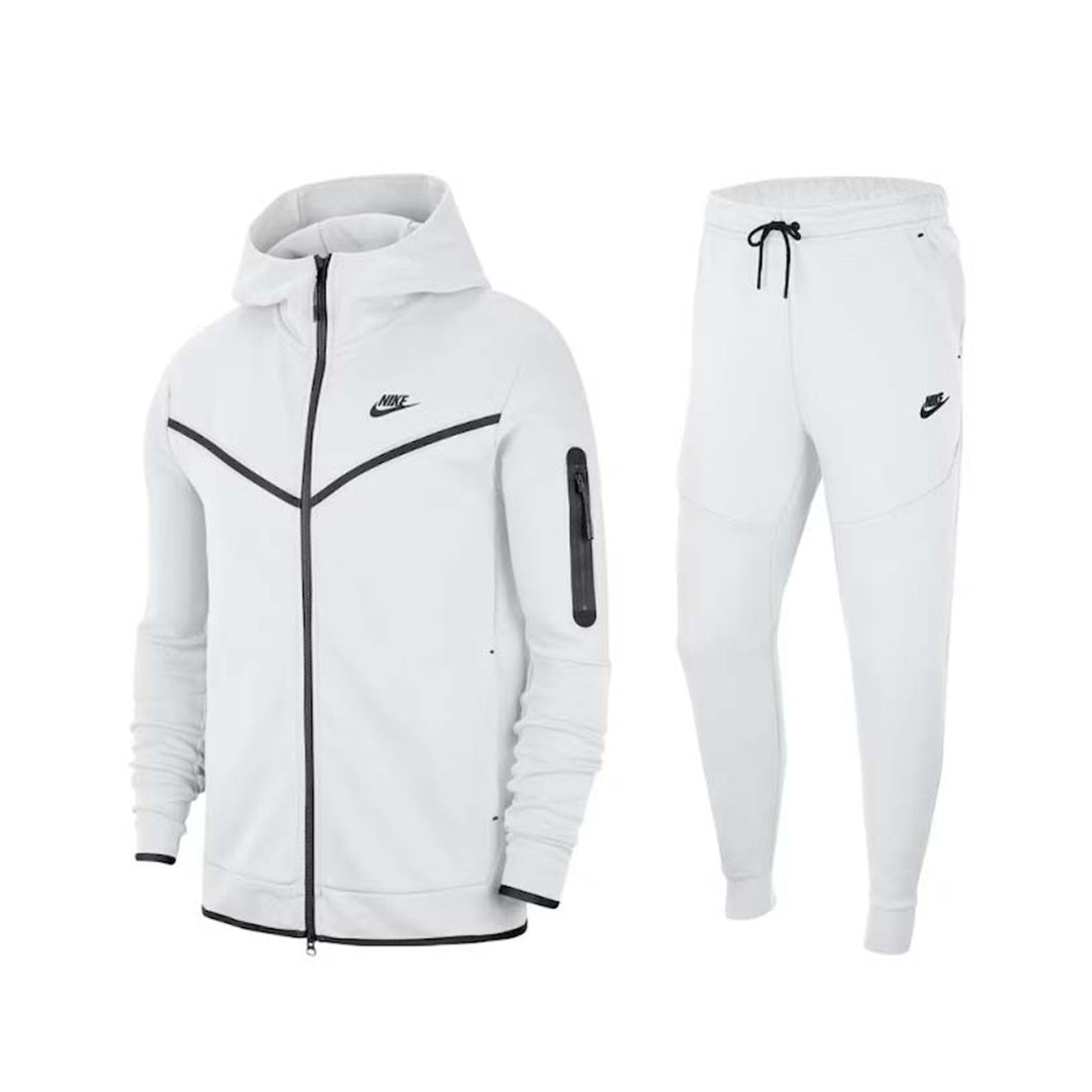 Nike Sportswear Tech Fleece Full Zip Hoodie & Joggers Set White