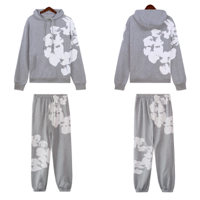 Denim Tears Big Cotton Wreath Hoodie & Sweatpant Set #5671-8215 Grey 01