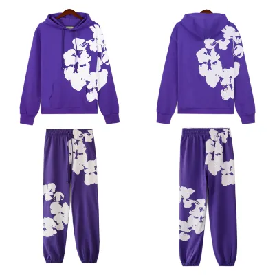 Denim Tears Big Cotton Wreath Hoodie & Sweatpant Set #5671-8215 Purple 01
