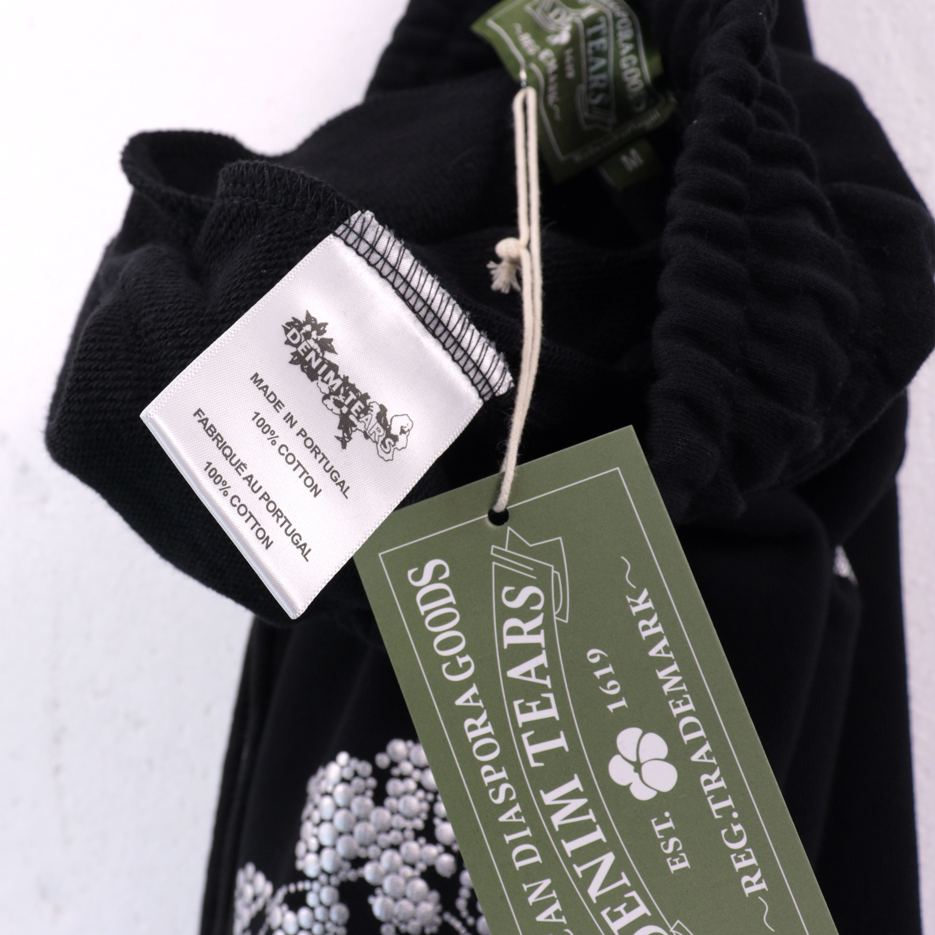 Denim Tears Cashmere Swarovski Cotton Wreath Zip Hoodie & Sweatpant Set #6030-8208 Black Silver