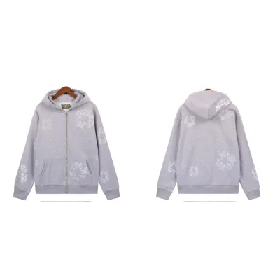 Denim Tears Cashmere Swarovski Cotton Wreath Zip Hoodie & Sweatpant Set #6030-8208 Gray 02