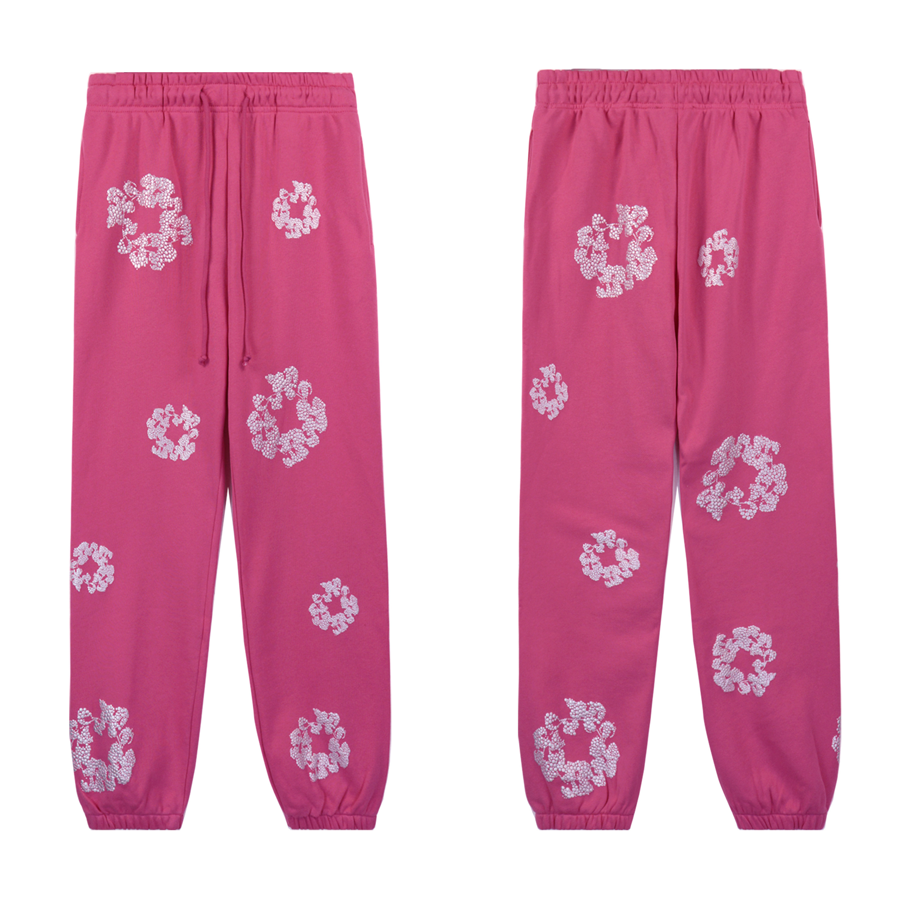 Denim Tears Cashmere Swarovski Cotton Wreath Zip Hoodie & Sweatpant Set #6030-8208 Pink