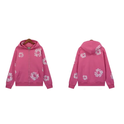 Denim Tears Cashmere Swarovski Cotton Wreath Zip Hoodie & Sweatpant Set #6030-8208 Pink 02