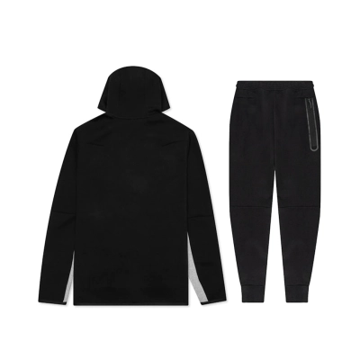 Nike Sportswear Tech Fleece Full Zip Hoodie & Joggers Set Black And Dark Grey Heather 02