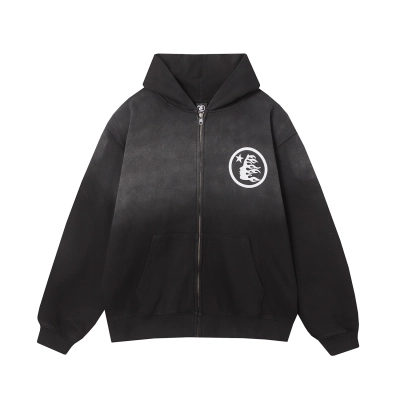 Hellstar Black Logo Full Zip Hoodie #3081 01
