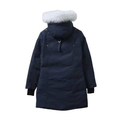 Moose Knuckles Debbie Down Bomber Jacket W/ Fur Navy Blue（Women's） 02