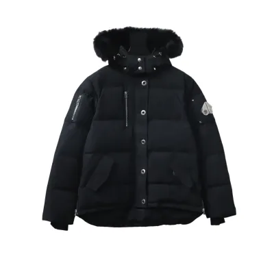 Moose Knuckles Shearling 3Q Jacket Black & Left Chest Zipper Accessory 01