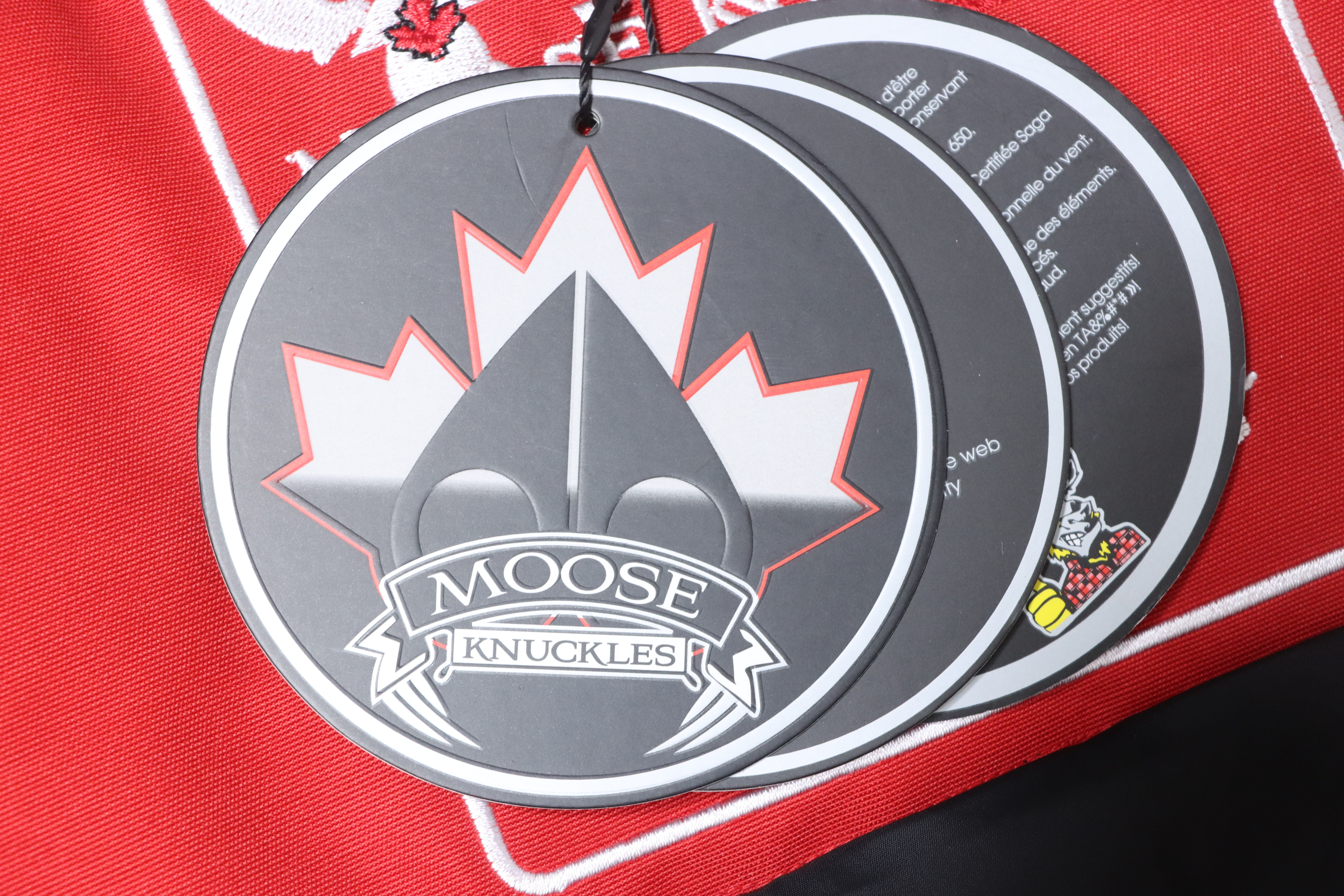 Moose Knuckles Debbie Shearling Bomber Jacket Red With A Pom-Pom（Women's）