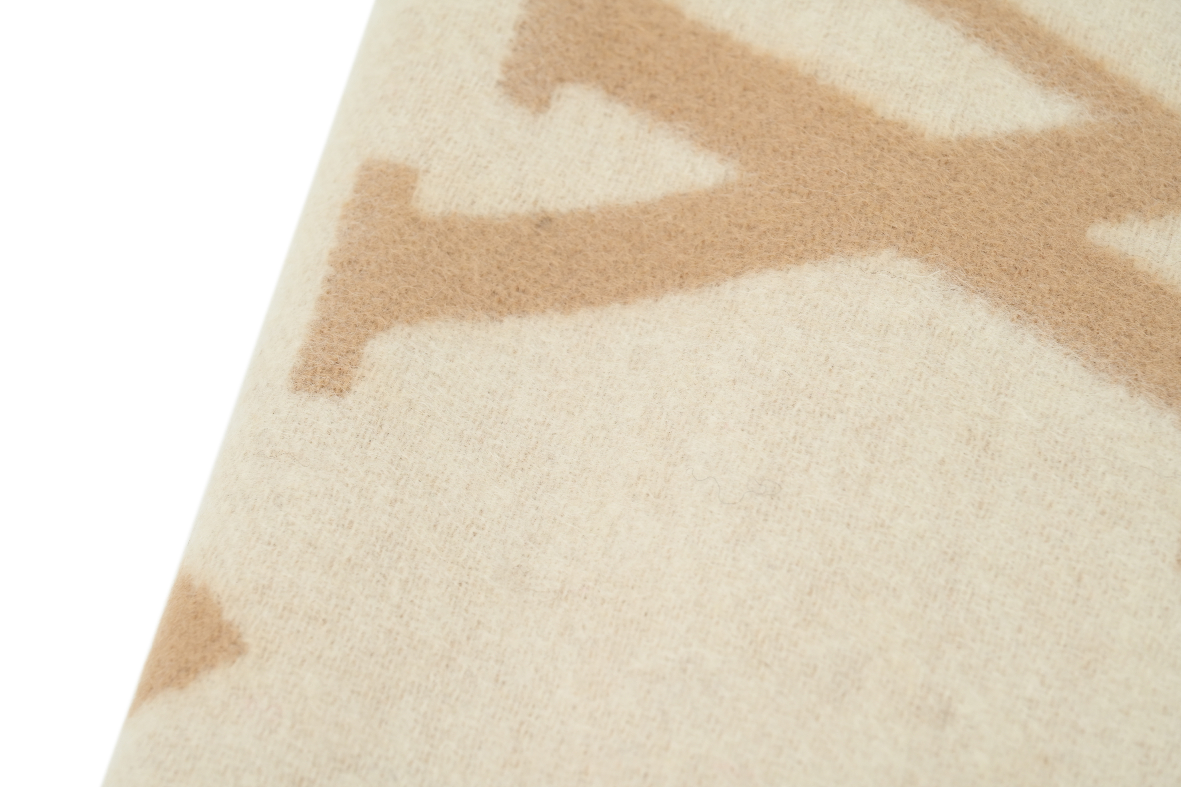 Louis Vuitton Double-Faced Jacquard Velvet Fringe Scarf Khaki