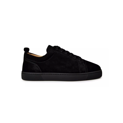 Christian Louboutin Louis Junior Suede Trainers Black 02