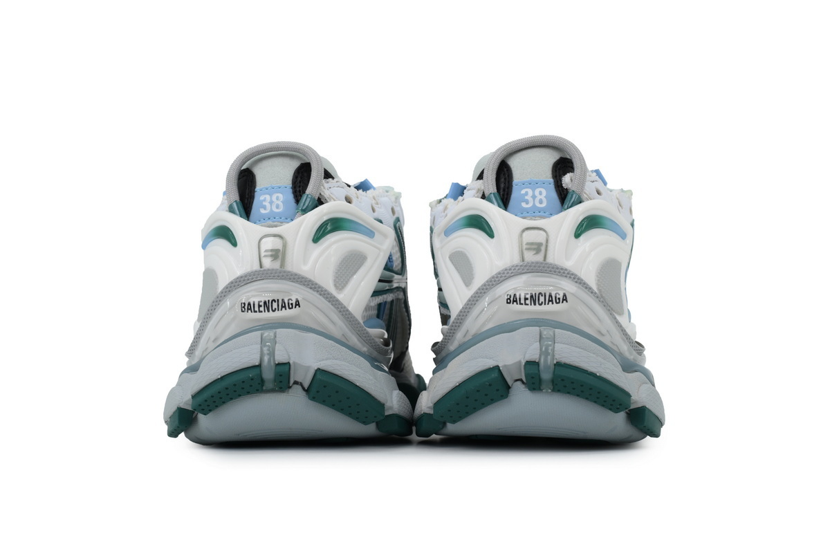 Balenciaga Runner Sneaker White Blue Green 772767W3RMU9034
