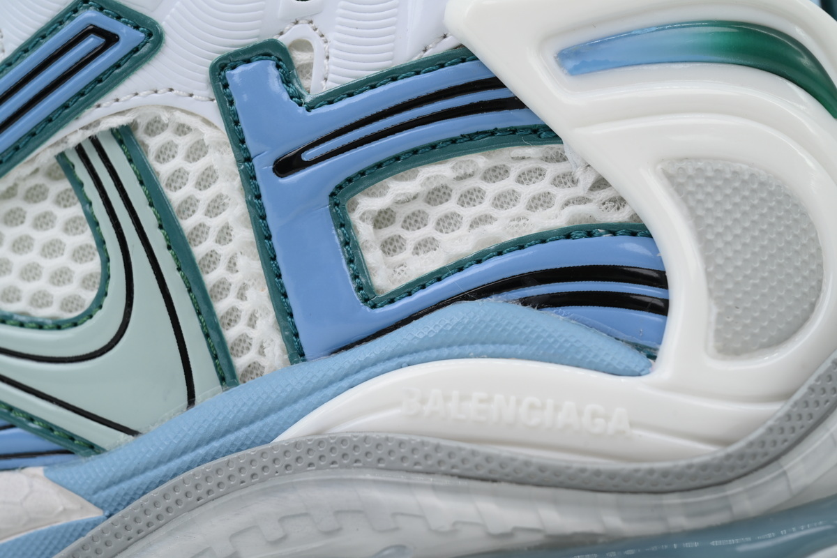 Balenciaga Runner Sneaker White Blue Green 772767W3RMU9034