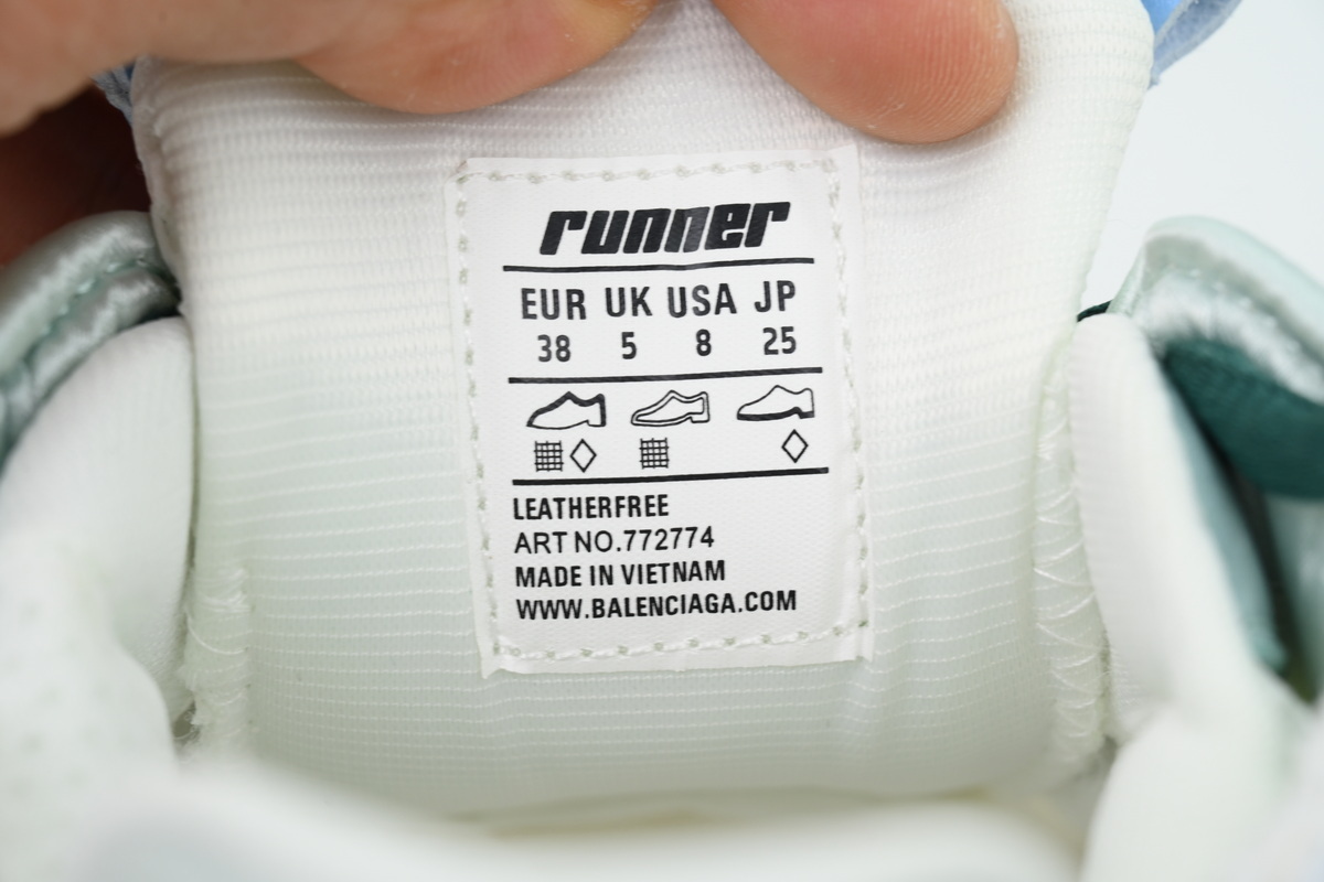 Balenciaga Runner Sneaker White Blue Green 772767W3RMU9034