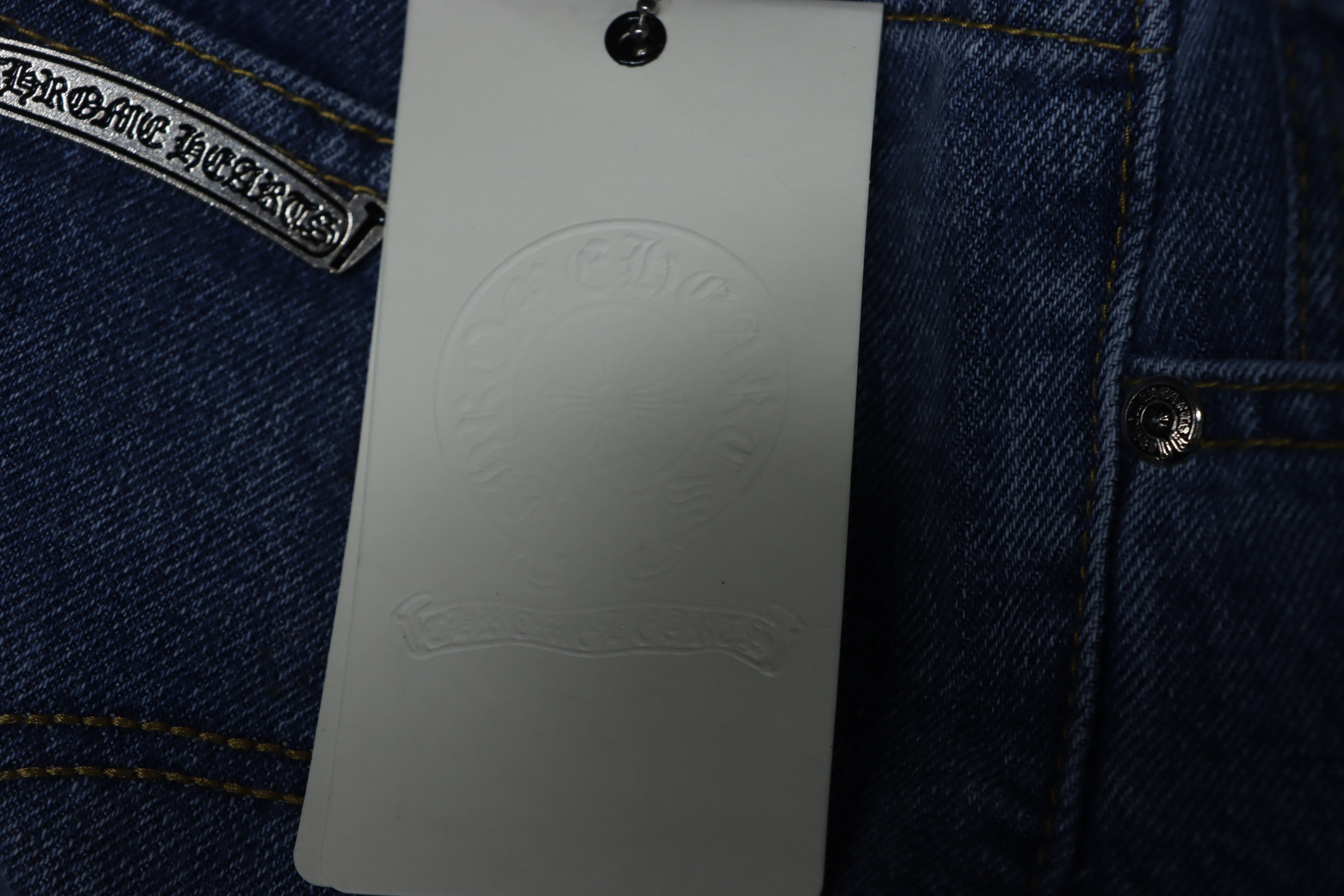 Chrome Hearts Miami Art Basel White Black Cross Patch Jeans