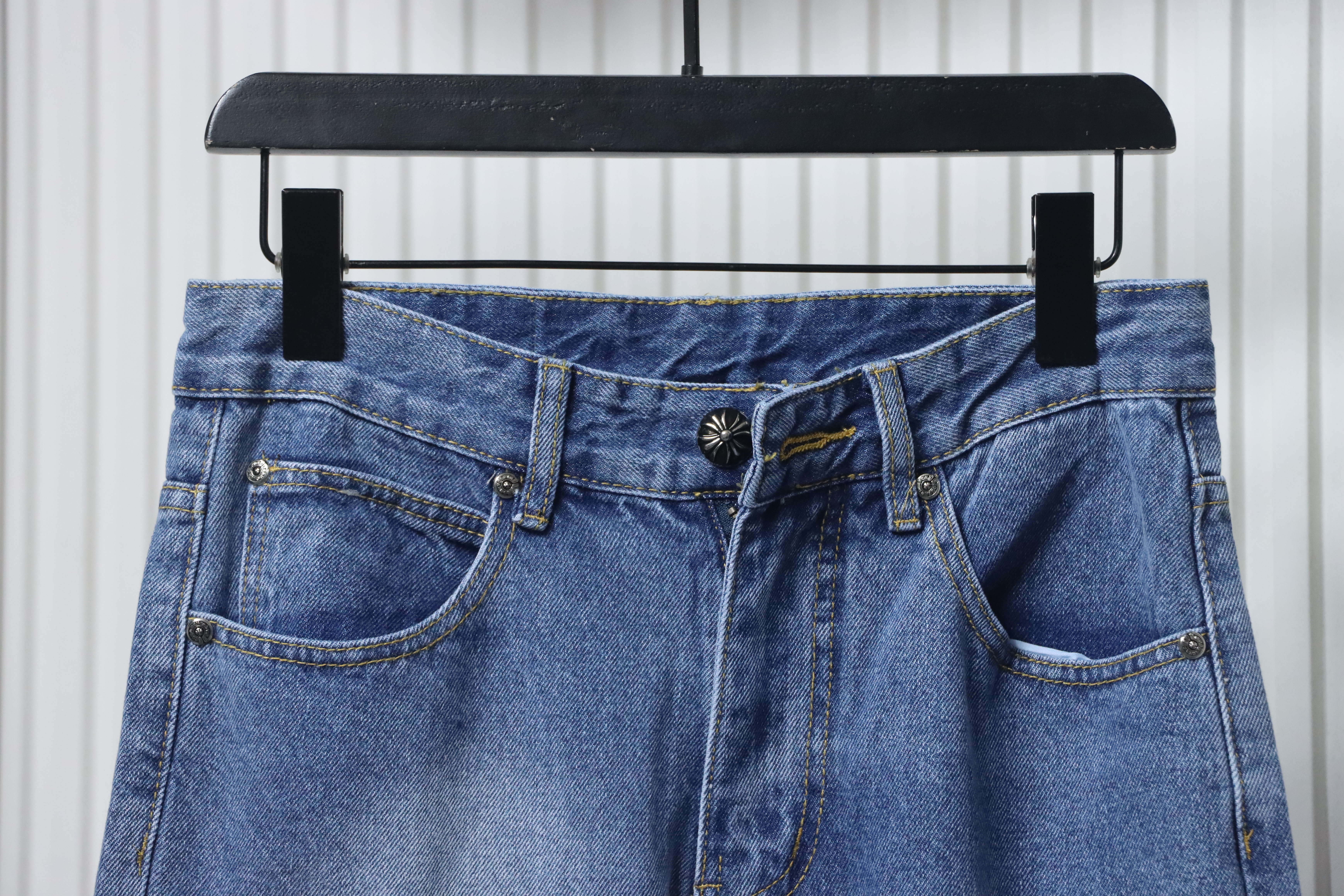 Chrome Hearts Miami Art Basel White Black Cross Patch Jeans