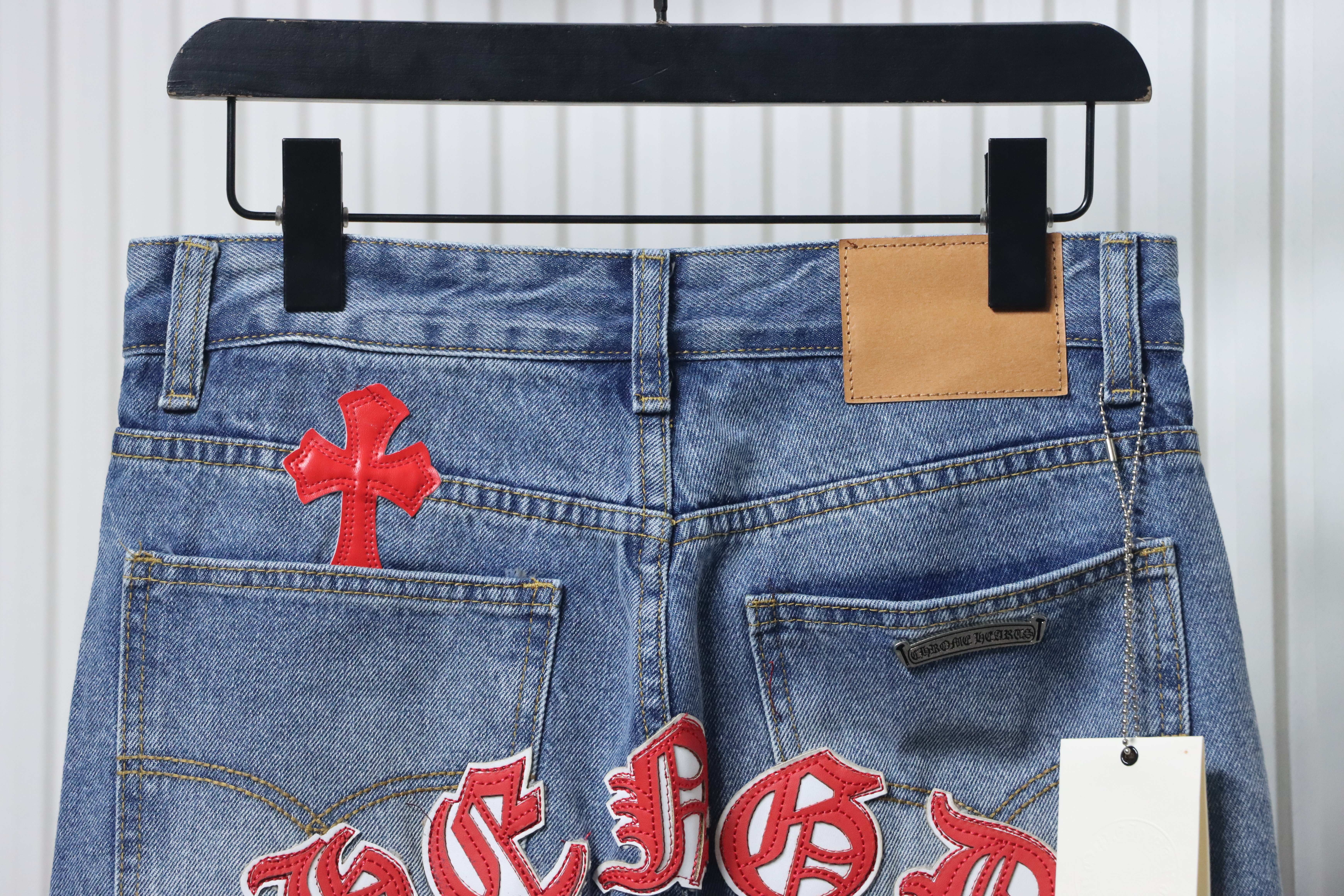 Chrome Hearts Miami Art Basel White Red Cross Patch Jeans