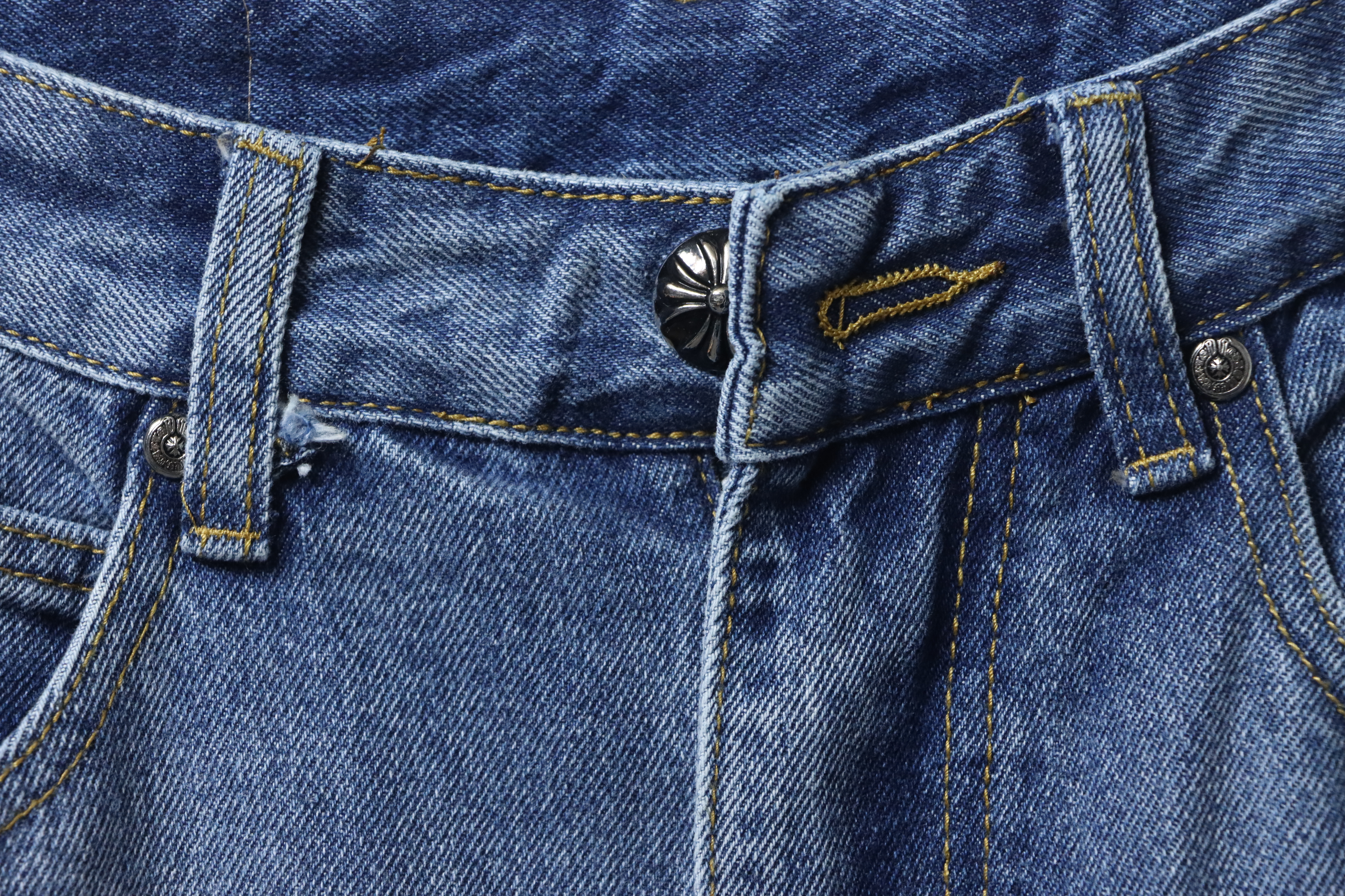 Chrome Hearts Miami Art Basel White Red Cross Patch Jeans