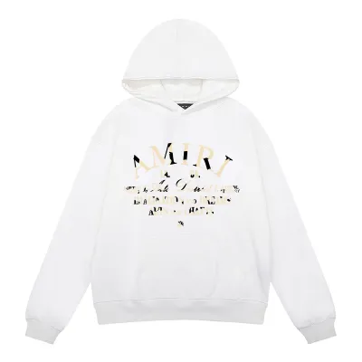 AMIRI Logo Print Hoodie #9286 Black/White 02