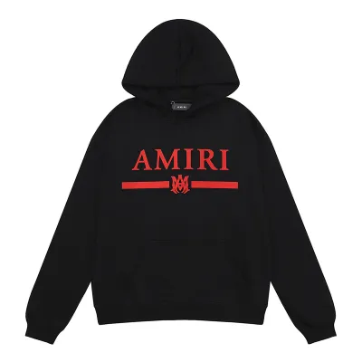 AMIRI Ma Bar Logo Hoodie #9263 Black/White 01