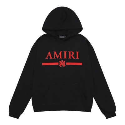 AMIRI Ma Bar Logo Hoodie #9263 Black/White 01