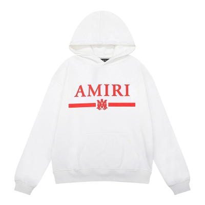 AMIRI Ma Bar Logo Hoodie #9263 Black/White 02