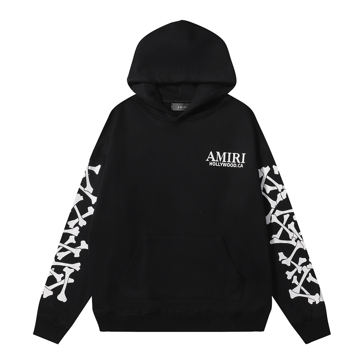 AMIRI Stacked Bones Hoodie #9235 Black/Gray/Red