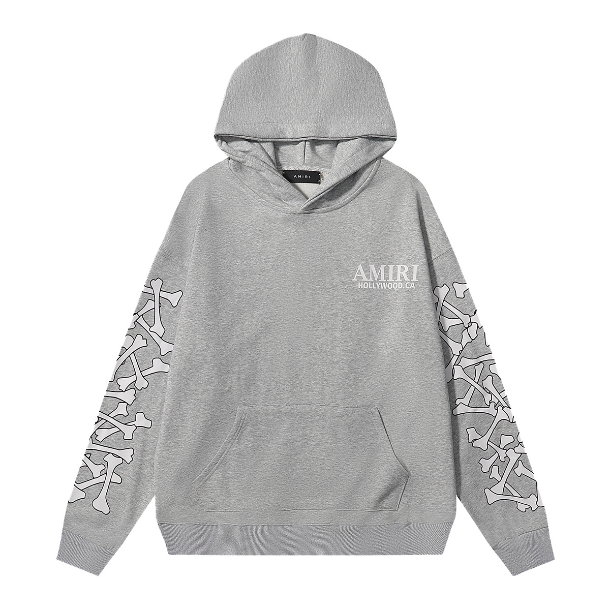 AMIRI Stacked Bones Hoodie #9235 Black/Gray/Red