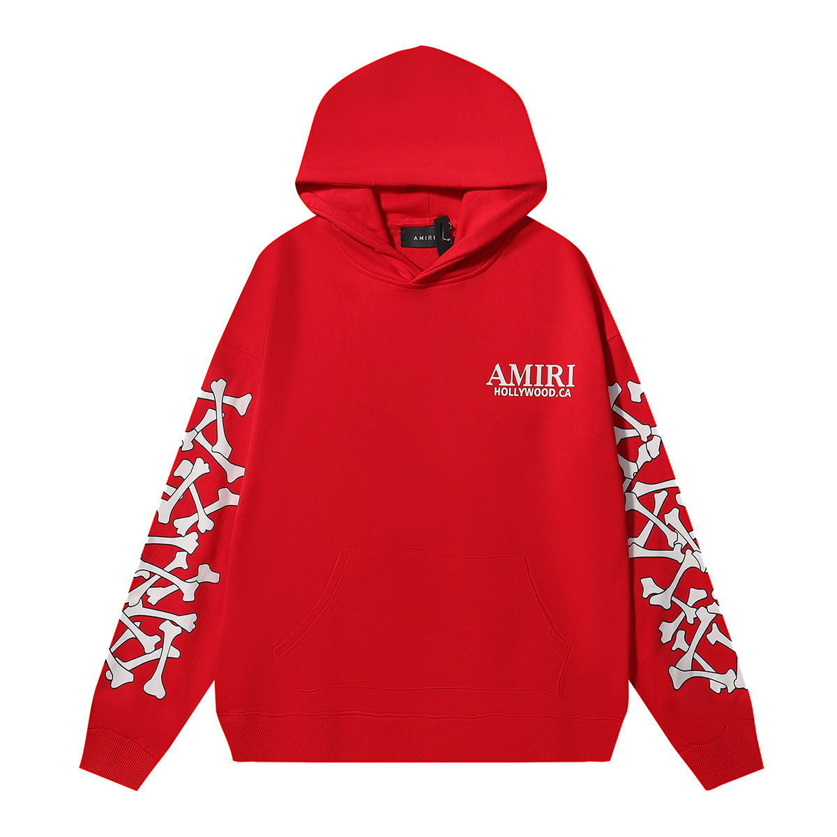 AMIRI Stacked Bones Hoodie #9235 Black/Gray/Red