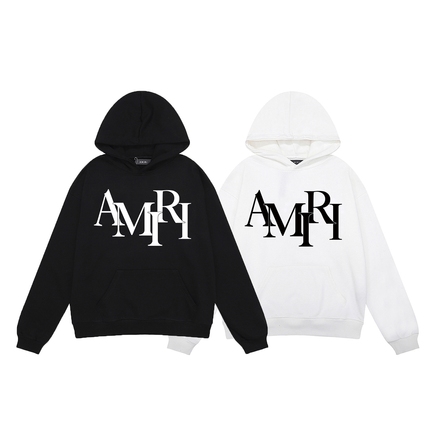 AMIRI Staggered Hoodie #9288 Black/White